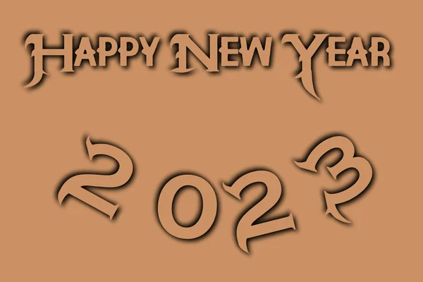 新年快乐的文字字体 2023年图解背景墙纸 — 图库照片
