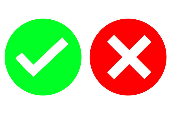 A Check Mark Box Yes No Approved Disapproved Accept Rejected Right Wrong Ok Not Ok Icon Symbol Sign Choice Options Survey Tick 