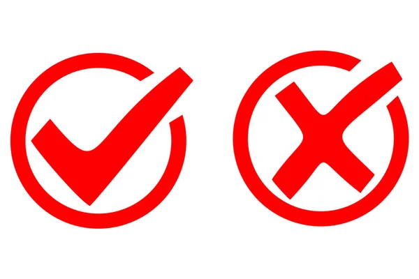 Check Mark Box Yes Approved Disapproved Accept Rejected Right Wrong — 스톡 사진