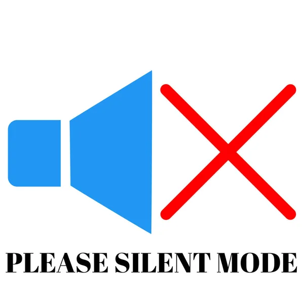 Ένα Ήσυχο Σύμβολο Εικονίδιο Παρακαλώ Κρατήστε Σιωπηλή Πινακίδα Mute Mode — Φωτογραφία Αρχείου