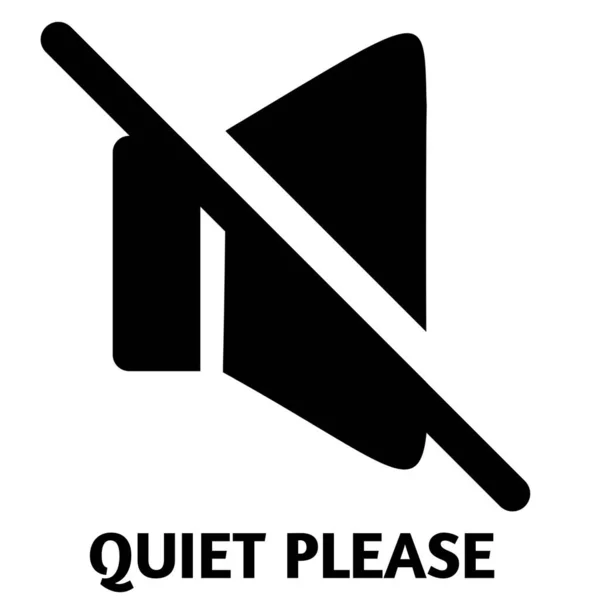 Silhouette Style Quiet Vänligen Ikon Symbol Håll Tyst Skylt Styrelse — Stockfoto