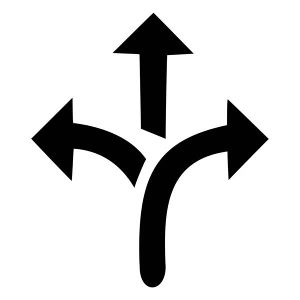 A Three Way Director Sign, Way Choice Concept Icon, Road Arrow Flexibility Flat Design Symbol Illustration Photo