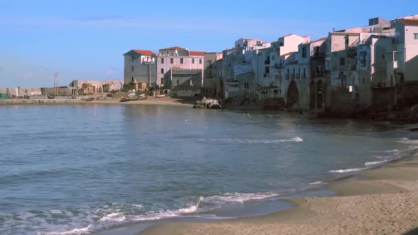 意大利西西里Cefalu风景秀丽的小镇景观 — 图库视频影像
