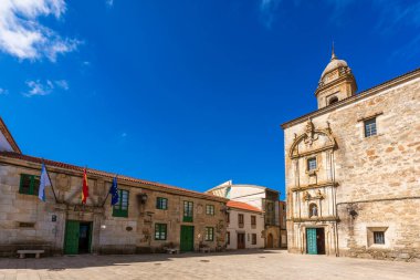 Melide, Camino de Santiago, Spain. Beautiful town in Galicia. View of its Town Hall