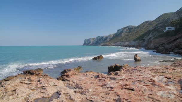 Vista Panorâmica Mar Mediterrâneo Espanha Denia Xabia Cap Sant Antoni — Vídeo de Stock