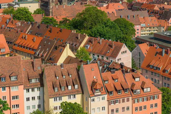 Elevated view of a residential district in Nuremberg city, Germany