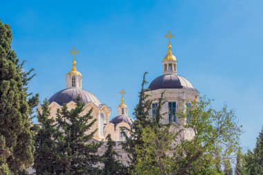 Kutsal Üçlü Katedrali 'nin manzarası, Kutsal Topraklardaki Rus Ortodoks Katedrali, Kudüs, İsrail