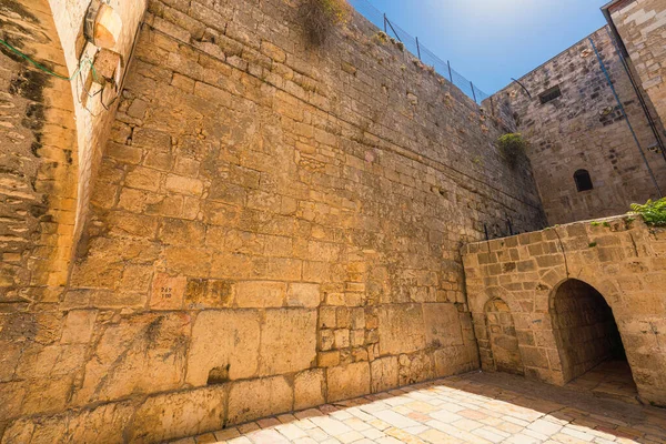 Small Western Wall, a hidden section in the Muslim Quarter of the Old City of Jerusalem