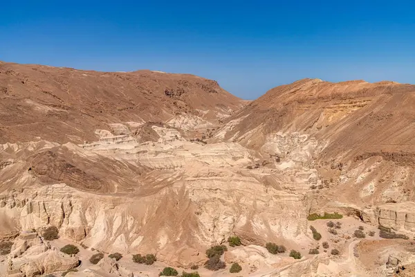 Scenic view of a dry landscape, Zohar Stream in the Judean desert, Israel