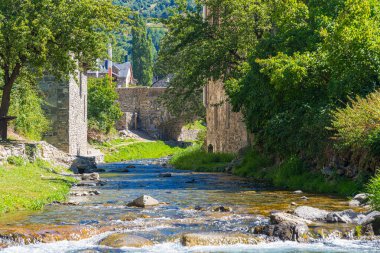 Sallent de Gallego 'daki Gallego Nehri Huesca, Aragon, İspanya