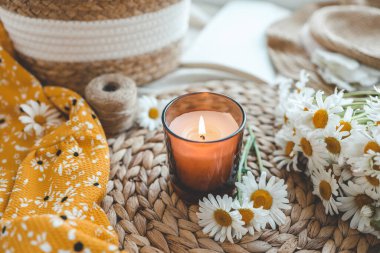 Mum ve papatya, yaz kompozisyonu..