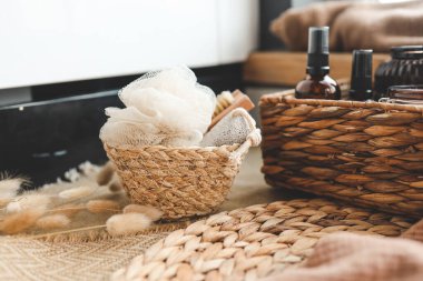 Vücut bakımı için kozmetik ürünler, ev konsepti.