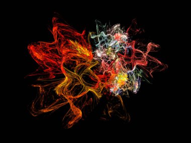 Soyut arkaplan çizimi, modern hipster fütüristik fraktal alev grafiği, renkli sürreal poster, afiş