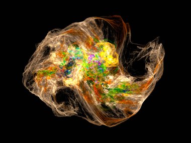 Soyut arkaplan çizimi, modern hipster fütüristik fraktal alev grafiği, renkli sürreal poster, afiş