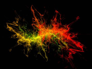 Soyut arkaplan çizimi, modern hipster fütüristik fraktal alev grafiği, renkli sürreal poster, afiş