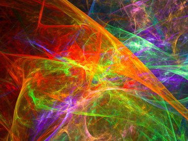 Soyut arkaplan çizimi, modern hipster fütüristik fraktal alev grafiği, renkli sürreal poster, afiş