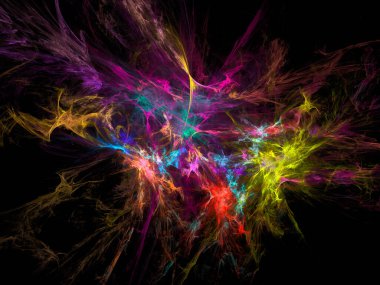 Soyut arkaplan çizimi, modern hipster fütüristik fraktal alev grafiği, renkli sürreal poster, afiş