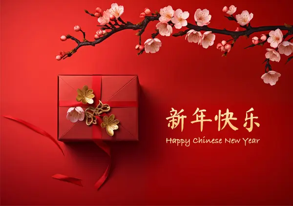 해입니다 중국어 인사말의 포스터 플라이어 인사말 브로셔 디자인 — 스톡 사진