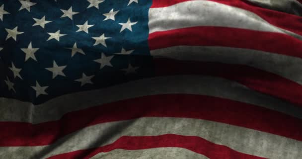 Epische Usa Flagge Weht Wind Vollbild Loopingaufnahmen Hintergrund Auf Dem — Stockvideo