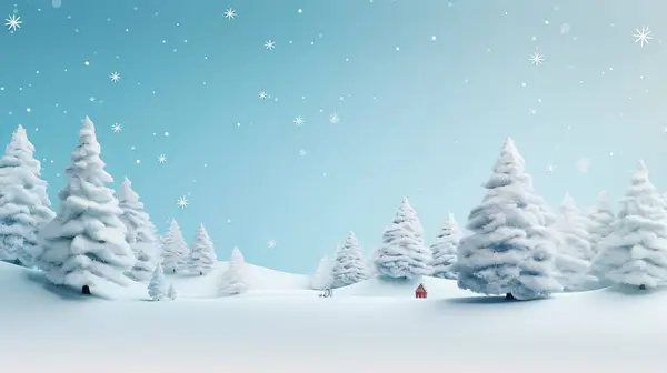 Kağıttan yapılmış Noel manzara süsü, afiş illüstrasyonu