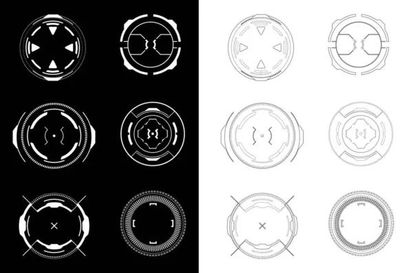 Dairesel HUD (Uyarı Ekranı) tasarımı ile yüksek teknolojili radyal kullanıcı arayüzü ögesi. 