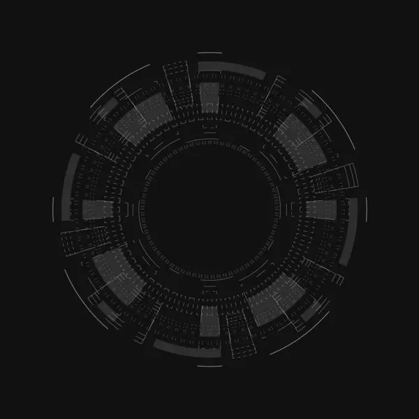 Dairesel HUD (Uyarı Ekranı) tasarımı ile yüksek teknolojili radyal kullanıcı arayüzü ögesi. 