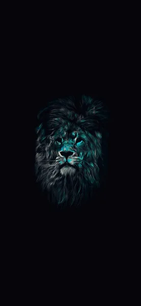 狮子王 肖像画野生动物壁纸 — 图库照片
