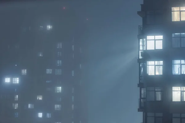 Brouillard Épais Dans Ville Kiev Ukraine — Photo