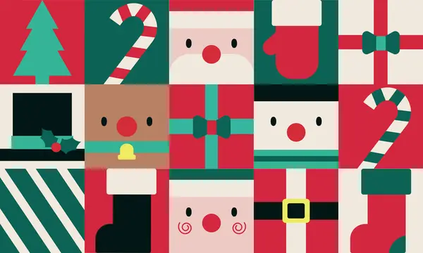 Düz renklerle noel tasarımı