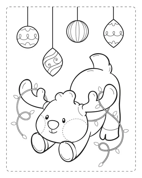 Noel geyiği ışıklarla oynuyor.