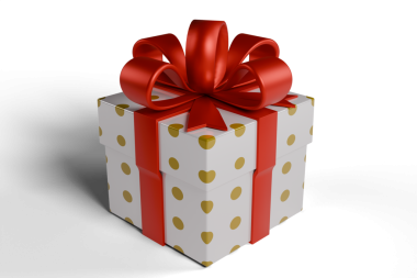 şerit yay ile hediye kutusu