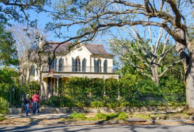 NEW ORLEANS, LA, USA - JANUARY 15, 2023: Front of the historic Briggs-Staub House on Prytania Street in the Garden District