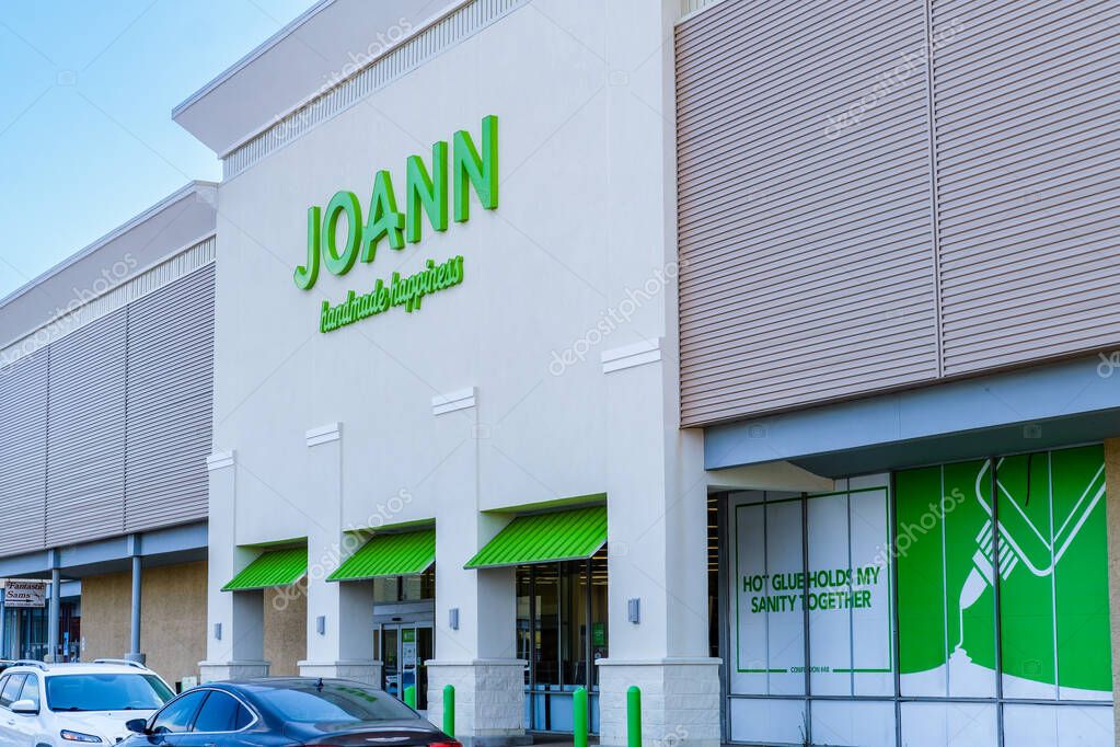 Metairie, La, USA - July 22, 2023: Front of Joann Fabric and Crafts store in the Wilshire Plaza Shopping Center