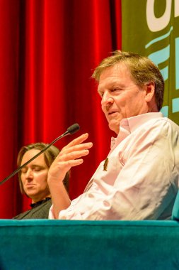 New Orleans, LA, ABD - 28 Mart 2025: Michael Lewis ve Sarah Vowell, 