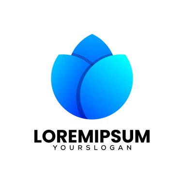mavi lotus gradyan logo tasarımı