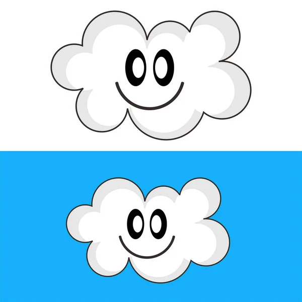 Sourire Nuage Logo Design Vecteur — Image vectorielle