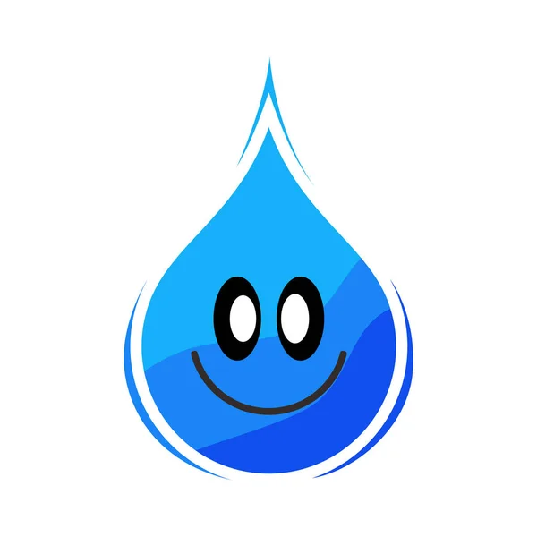 Smile Water Logo Design Vector — Stock Vector