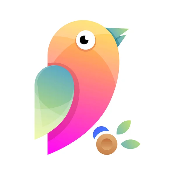 Барвистий Дизайн Логотипу Градієнта Птахів — стоковий вектор