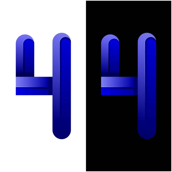 Number Gradient Blue Logo Design — Stock Vector