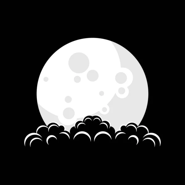 Шаблон Логотипа Луны Силуэта — стоковый вектор