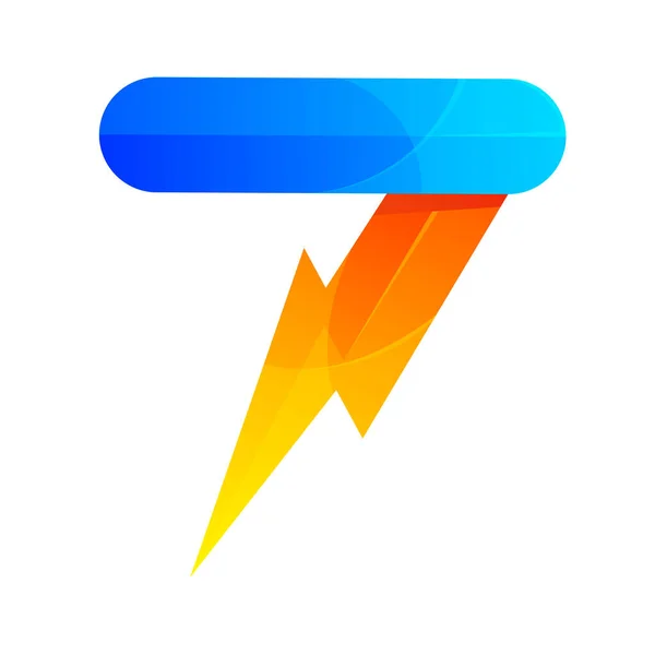 Nummer Und Blitz Buntes Logo — Stockvektor