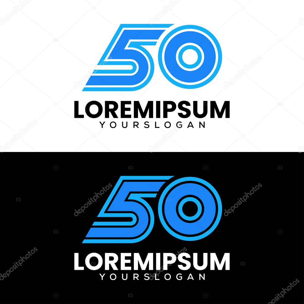 Number 50 logo design vector