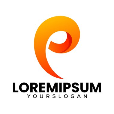 E harfi renkli logo tasarımı