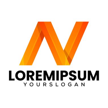 n harfi renkli logo tasarımı