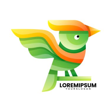 Uçan kuş renkli logo tasarımı