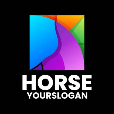 Harf at kutusu renkli logo tasarımı