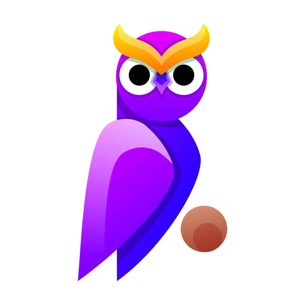 Пташина Сова Барвистий Дизайн Логотипу — стоковий вектор