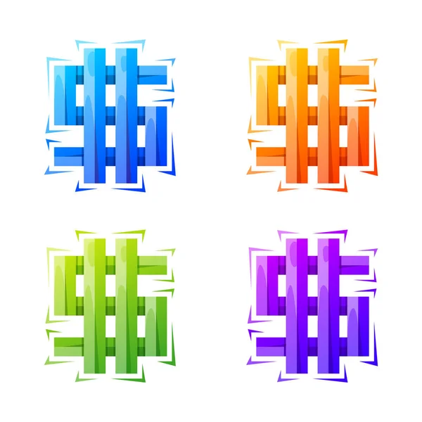 Kleurrijke Geometrische Dolar Geld Logo Ontwerp — Stockvector