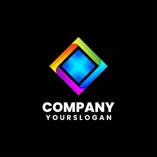Kolorowy Nowoczesny Design Logo Box — Wektor stockowy