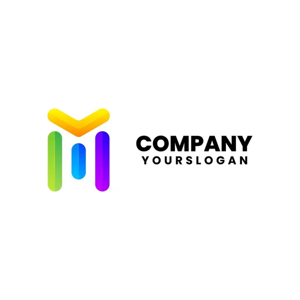 Färgglad Modern Bokstav Logotyp Design — Stock vektor